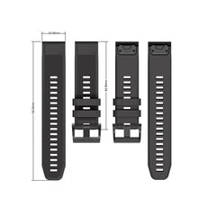 SILIKONARMBAND FÜR GARMIN 26MM FENIX 3 / 5X / 3HR / 5X PLUS / 6X / 6X PRO / 7X DOOP DISCOVERER SCHWARZ