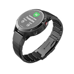 METALLARMBAND FÜR GARMIN 26MM FENIX 3 / 5X / 3HR / 5X PLUS / 6X / 6X / 7 X PRO DOOP STAHLBAND SCHWARZ
