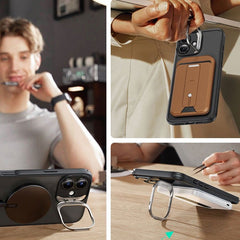 ESR CLASSIC HYBRID KICKSTAND HÜLLE HALOLOCK MAGSAFE & TEMPERED GLASS IPHONE 16 FROSTED BLACK