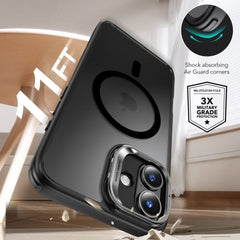 ESR CLASSIC HYBRID KICKSTAND HÜLLE HALOLOCK MAGSAFE & TEMPERED GLASS IPHONE 16 FROSTED BLACK