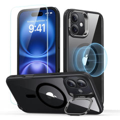KRYT ESR CLASSIC HYBRID KICKSTAND HALOLOCK MAGSAFE & TEMPERED GLASS IPHONE 16 PLUS KLAR/SCHWARZ