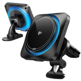 TELEFONHALTER FÜR DAS AUTO MIT DRAHTLOSEM LADEN ESR HALOLOCK CRYOBOOST MAGNETISCHER MAGSAFE ARMATURE FÜR DAS ARMATURENBRETT & BELÜFTUNG WIRELESS CHARGER QI2 15W FROSTED ONYX