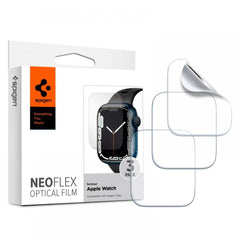 3X SCHUTZFOLIE FÜR APPLE WATCH 4 / 5 / 6 / 7 / 8 / 9 / SE 44 / 45 MM SPIGEN NEO FLEX 3-PAK CLEAR