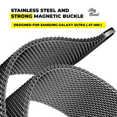 METALLARMBAND FÜR SAMSUNG GALAXY WATCH ULTRA (47 MM) HEYBAND MILANESER STARLIGHT