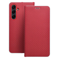 BÜCHERDECKEL FÜR SAMSUNG GALAXY A55 5G HEYCASE LUNA WALLET REIN ROT