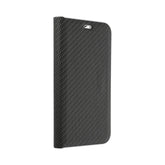 BÜCHERDECKEL FÜR SAMSUNG A55 5G HEYCASE WALLET CARBON SCHWARZ
