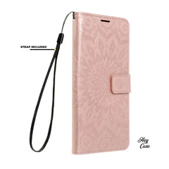 HÜLLE FÜR SAMSUNG GALAXY A55 5G HEYCASE MAGNET WALLET MANDALA ROSEGOLD