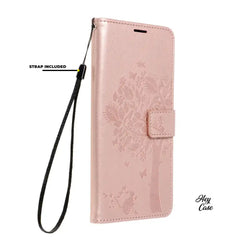 HÜLLE FÜR SAMSUNG GALAXY A55 5G HEYCASE MAGNET WALLET HOLZ ROSE