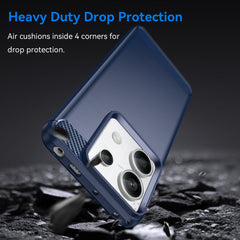 HeyCase Carbon Hülle für Xiaomi Redmi Note 13 Pro 5G Blau
