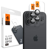 SCHUTZGLAS FÜR DIE KAMERA LINSEN SPIGEN OPTIK PRO GLAS.TR "EZ FIT" KAMERA-SCHUTZ 2-PAKET IPHONE 16 / 16 PLUS SCHWARZ