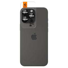 SCHUTZGLAS FÜR DIE KAMERA LINSEN SPIGEN OPTIK PRO L-SERIE GLAS.TR "EZ FIT" KAMERA-SCHUTZ 2-PAKET IPHONE 14 PRO / PRO MAX / 15 PRO / PRO MAX / 16 PRO / 16 PRO MAX SCHWARZ