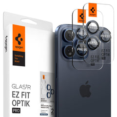 SCHUTZ FÜR DIE KAMERA SPIGEN OPTIK.TR "EZ FIT" KAMERASCHUTZ 2-PAK IPHONE 14 PRO / PRO MAX / 15 PRO / PRO MAX BLAU TITAN