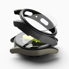 SCHUTZHÜLLE MIT HARTGLAS FÜR SAMSUNG GALAXY WATCH 7 (44 MM) RINGKE SLIM & HARTGLAS TITAN SCHWARZ