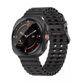 SILIKONARMBAND FÜR SAMSUNG GALAXY WATCH ULTRA (47 MM) HEYBAND SPORTY SCHWARZ