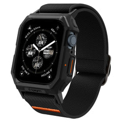 ARMBAND MIT SCHUTZHÜLLE FÜR APPLE WATCH 4 / 5 / 6 / 7 / 8 / 9 / SE 44 / 45 MM SPIGEN LITE FIT "PRO" MATTE SCHWARZ