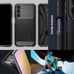 SPIGEN RUGGED ARMOR HÜLLE GALAXY A25 5G MATTE SCHWARZ