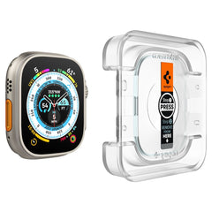 2X HARTGLAS FÜR APPLE WATCH ULTRA 49 MM SPIGEN GLAS.TR ”EZ FIT” 2-PAK CLEAR