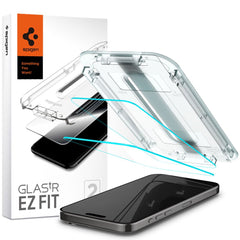 SPIGEN GLAS.TR ”EZ FIT” 2-PACK IPHONE 15 PRO KLAR gehärtetes Glas