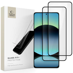 Gehärtetes Glas TECH-PROTECT GLASS FIT+ 2-PACK XIAOMI REDMI NOTE 14 4G / 5G SCHWARZ
