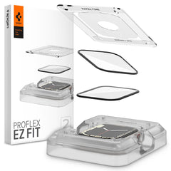 2X HARTGLAS FÜR APPLE WATCH 41 MM SPIGEN PROFLEX "EZ FIT" 2-PACK KLAR