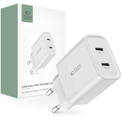 NETZLADEGERÄT FÜR HANDY UND TABLET TECH-PROTECT C20W 2-PORT NETZLADEGERÄT PD20W WEISS