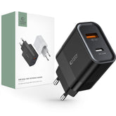 NETZLADEGERÄT FÜR HANDY UND TABLET TECH-PROTECT C30W 2-PORT NETZLADEGERÄT PD30W/QC3.0 SCHWARZ