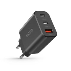 NETZLADEGERÄT FÜR HANDY UND TABLET TECH-PROTECT C30W 3-PORT NETZLADEGERÄT PD30W/QC3.0 SCHWARZ