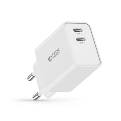 NETZLADEGERÄT FÜR HANDY UND TABLET TECH-PROTECT C35W 2-PORT NETZLADEGERÄT PD35W WEISS