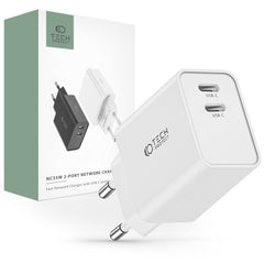 NETZLADEGERÄT FÜR HANDY UND TABLET TECH-PROTECT C35W 2-PORT NETZLADEGERÄT PD35W WEISS