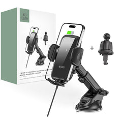 HANDYHALTERUNG FÜR DAS AUTO MIT DRAHTLOSEM LADEN TECH-PROTECT CM15W-V1 ARMATURENBRETT & BELÜFTUNG AUTOHALTERUNG WIRELESS CHARGER 15W SCHWARZ