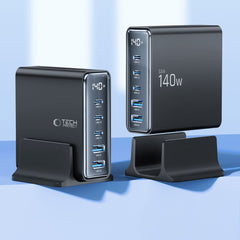 TECH-PROTECT DC140W-GAN 5-PORT DESKTOP-LADEGERÄT PD140W/QC3.0 SCHWARZ