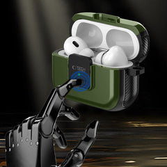 TECH-PROTECT DEFENDER HOOK MAGSAFE HÜLLE FÜR APPLE AIRPODS PRO 1 / 2 OLIVGRÜN