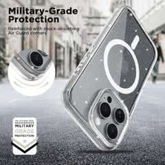 HÜLLE FÜR IPHONE 16 PRO TECH-PROTECT FLEXAIR HYBRID MAGSAFE GLITTER