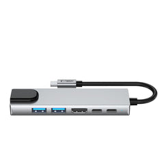 TECH-PROTECT HB02 HUB ADAPTER 6IN1 TYPE-C + USB2.0 + USB3.0 + HDMI 4K 30HZ + RJ45 + PD100W RAUMGRAU