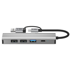 TECH-PROTECT HB03 HUB ADAPTER 5IN1 TYPE-C + USB2.0 + USB3.0 + RJ45 RAUMGRAU