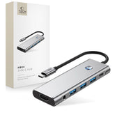 TECH-PROTECT HB04 HUB ADAPTER 9IN1 TYPE-C + USB2.0 + USB3.0 + HDMI 4K 60HZ + SD/TF + PD100W + AV3.5 RAUMGRAU
