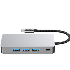 TECH-PROTECT HB05 HUB ADAPTER 9IN1 TYPE-C + USB2.0 + USB3.0 + HDMI 4K 60HZ + SD/TF + PD100W + RJ45 1000M RAUMGRAU