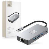 TECH-PROTECT HB05 HUB ADAPTER 9IN1 TYPE-C + USB2.0 + USB3.0 + HDMI 4K 60HZ + SD/TF + PD100W + RJ45 1000M RAUMGRAU