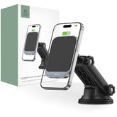 HANDYHALTERUNG FÜR DAS AUTO MIT DRAHTLOSEM LADEN TECH-PROTECT MM15W-V2 MAGNETISCHER MAGSAFE ARMATURENHALTER WIRELESS CHARGER 15W SCHWARZ