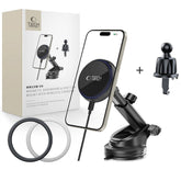 HANDYHALTERUNG FÜR DAS AUTO MIT DRAHTLOSEM LADEN TECH-PROTECT MM15W-V4 MAGNETISCHER MAGSAFE ARMATUREN- UND BELÜFTUNGSHALTER WIRELESS CHARGER 15W SCHWARZ