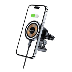 HANDYHALTERUNG FÜR DAS AUTO MIT DRAHTLOSEM LADEN TECH-PROTECT MM15W-V5 MAGNETISCHER MAGSAFE BELÜFTUNGS-AUTOHALTER DRAHTLOSER LADEN 15W SCHWARZ