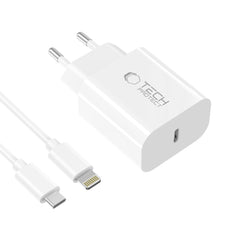 TECH-PROTECT NC20W 1-PORT NETZLADEGERÄT PD20W + LIGHTNING-KABEL WEISS
