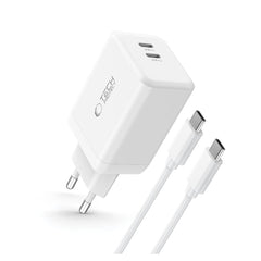 TECH-PROTECT NC45W-GAN 2-PORT NETZLADEGERÄT PD45W + TYPE-C KABEL WEISS