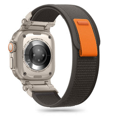 TECH-PROTECT NYLON DELTA ARMBAND FÜR APPLE WATCH 4 / 5 / 6 / 7 / 8 / 9 / SE / ULTRA 1 / 2 (42 / 44 / 45 / 49 MM) SCHWARZ/ORANGE