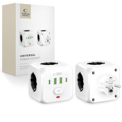 TECH-PROTECT PCL3X4 POWER SOCKET 2 USB & 2 TYPE-C & 3 STECKDOSE WEISS