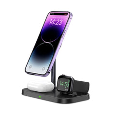 DRAHTLOSES LADGERÄT 3IN1 TECH-PROTECT QI15W-A22 MAGNETISCHER MAGSAFE WIRELESS CHARGER SCHWARZ