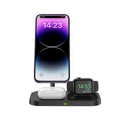 DRAHTLOSES LADGERÄT 3IN1 TECH-PROTECT QI15W-A22 MAGNETISCHER MAGSAFE WIRELESS CHARGER SCHWARZ