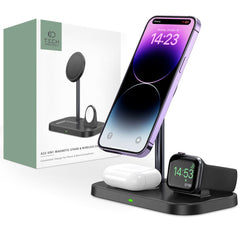 DRAHTLOSES LADGERÄT 3IN1 TECH-PROTECT QI15W-A22 MAGNETISCHER MAGSAFE WIRELESS CHARGER SCHWARZ