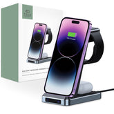 DRAHTLOSES LADEN 3IN1 QI15W-A26 WIRELESS CHARGER SCHWARZ