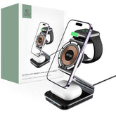 DRAHTLOSES LADEN 3IN1 QI15W-A29 MAGNETISCHER MAGSAFE WIRELESS CHARGER SCHWARZ
